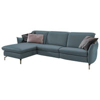 ECKSOFA in Mikrofaser Blau, Grau  - Blau/Grau, Modern, Textil/Metall (179/263cm) - Livetastic