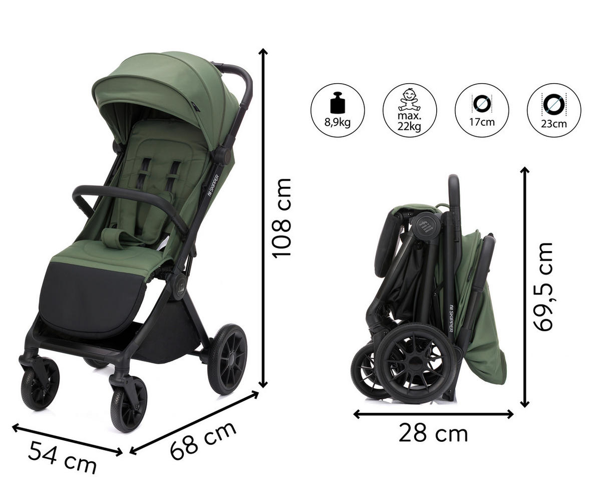 BUGGY  - Jadegrün, Basics, Textil/Metall (54/68/108cm) - Fillikid
