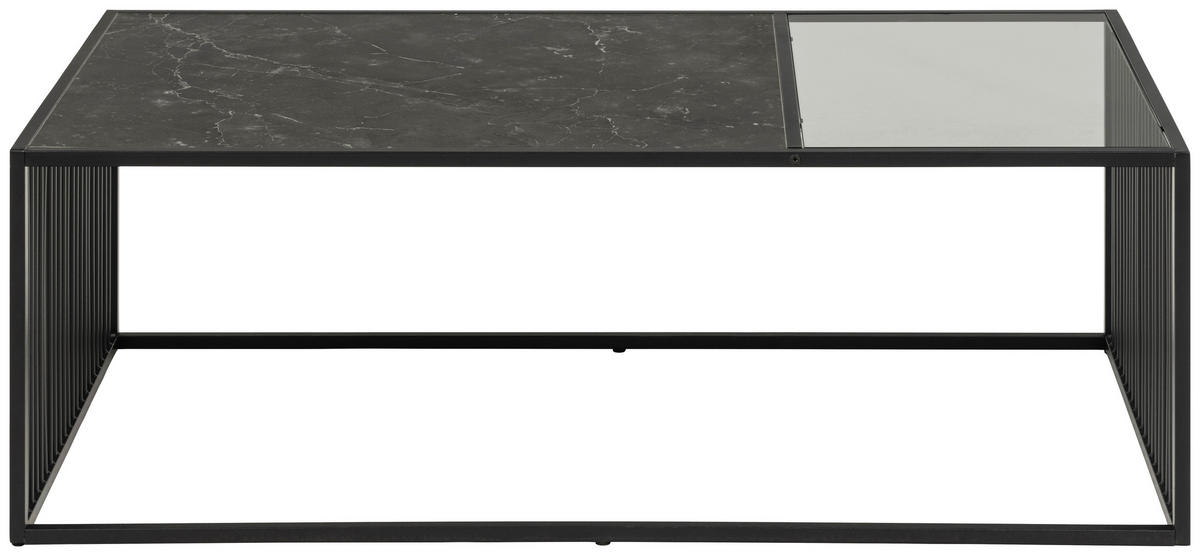TABLE BASSE in Kunststoff, Glas, Holzwerkstoff  - noir, Design, matière synthétique/verre (120/60/40cm) - MID.YOU