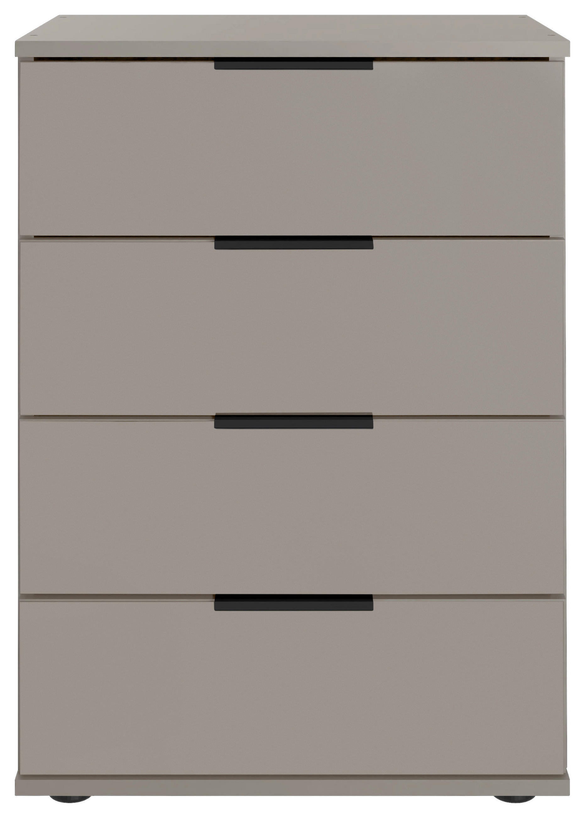 NACHTKÄSTCHEN 52/74/38 cm  in Schwarz, Greige  - Greige/Beige, MODERN, Glas/Holzwerkstoff (52/74/38cm) - MID.YOU