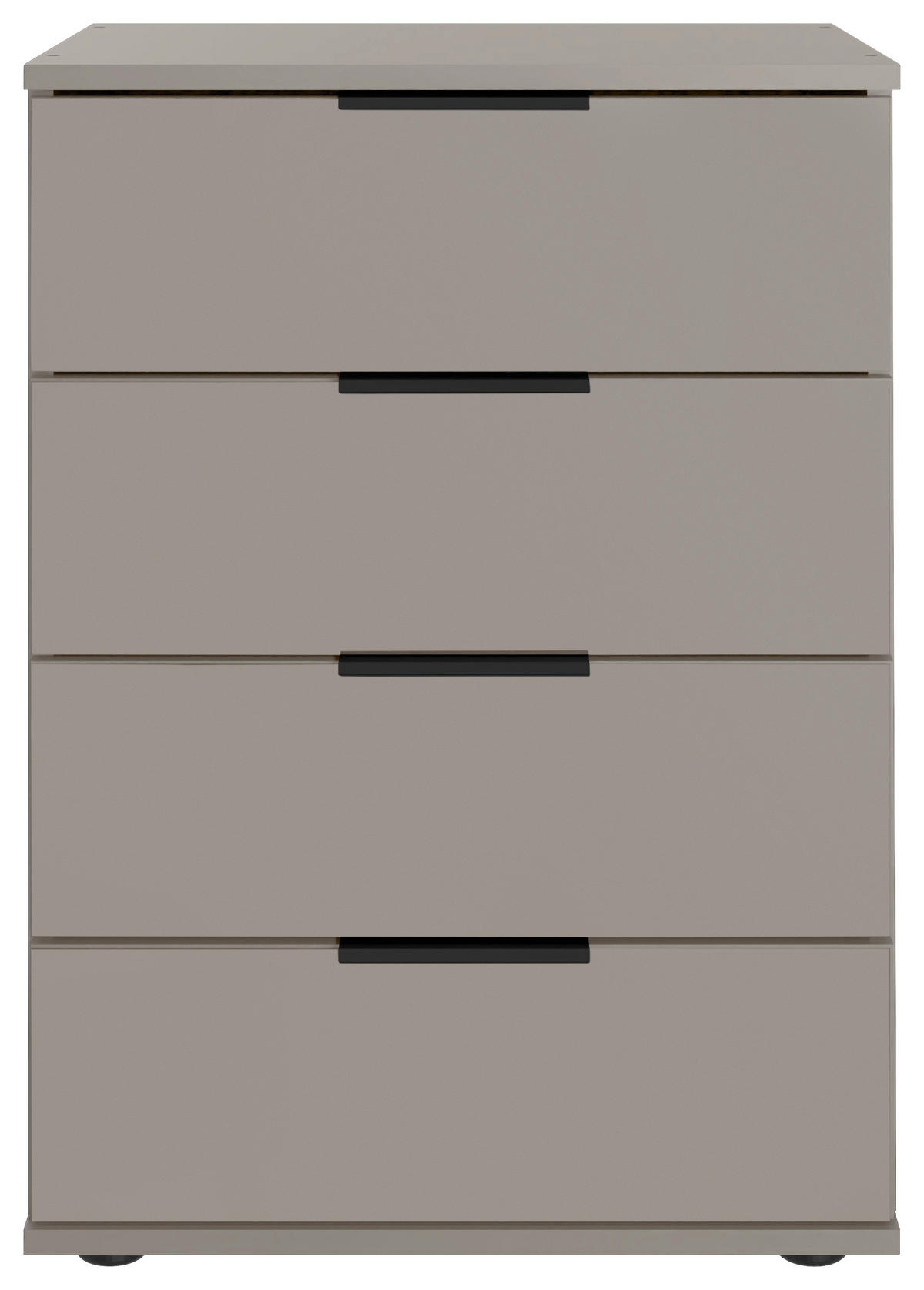 NACHTKÄSTCHEN 52/74/38 cm  in Greige, Schwarz  - Greige/Beige, MODERN, Glas/Holzwerkstoff (52/74/38cm) - MID.YOU