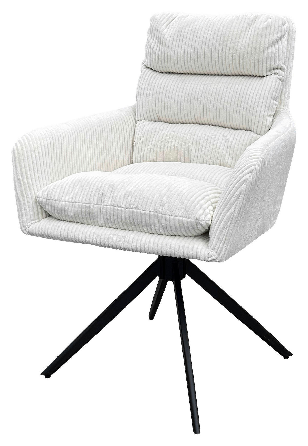 ARMLEHNSTUHL-SET 2 Stück  in Stahl Cord  - Schwarz/Weiß, Design, Textil/Metall (58/88/64cm) - MID.YOU