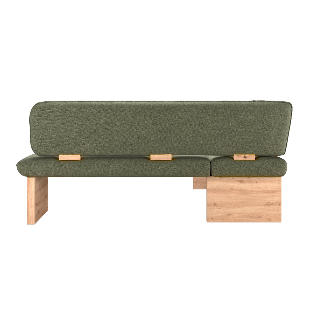 ECKBANK 170/212 cm Webstoff Grün Eiche Sperrholz   - Eichefarben/Grün, KONVENTIONELL, Holz/Textil (170/212cm) - Livetastic