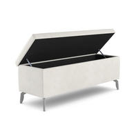 LAVICE K POSTELI - krémová, Basics, kov/kompozitní dřevo (140/52/40cm) - Welnova