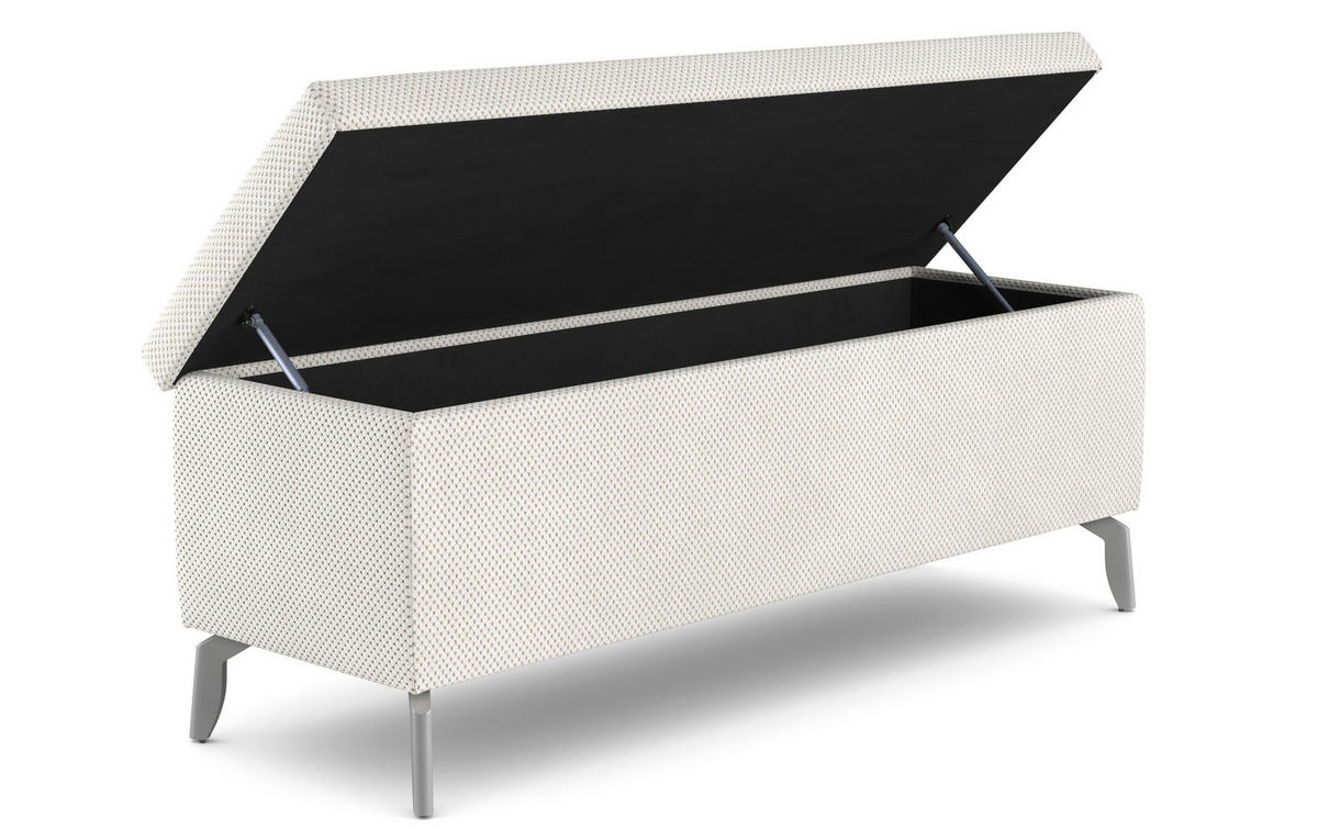 LAVICA K POSTELI - krémová, Basics, kov/kompozitné drevo (140/52/40cm) - Welnova