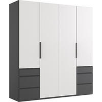 DREHTÜRENSCHRANK in Graphitfarben, Weiss  - Weiss/Schwarz, Konventionell, Holzwerkstoff/Metall (200/216/58cm) - Hom`in