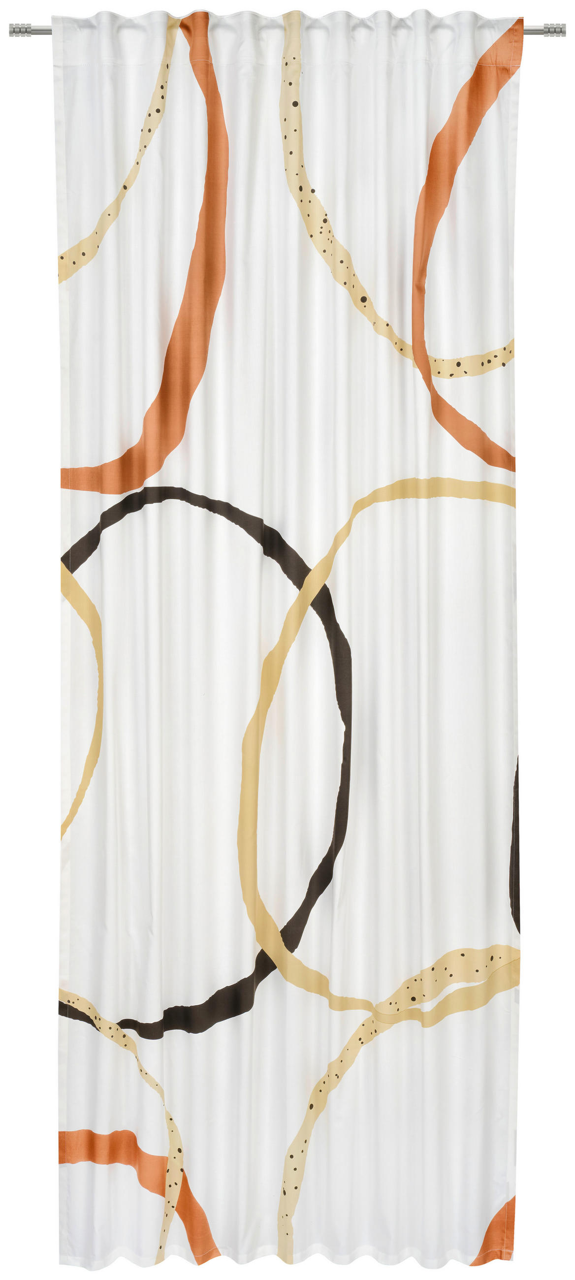 HOTOVÝ ZÁVĚS, neprůsvitné, 135/255 cm - bílá/hnědá, Trend, textil (135/255cm) - Esposa