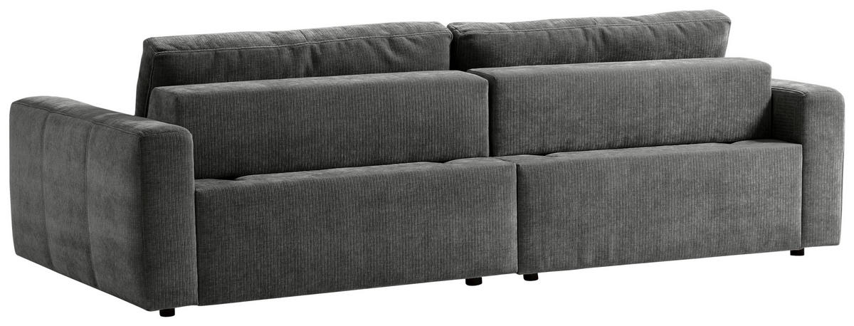 BIGSOFA BE COMFY Cord Dunkelgrau  - Dunkelgrau/Schwarz, MODERN, Textil (264/83/126cm) - Trendmanufaktur