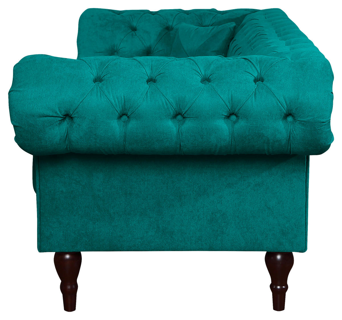 3-SITZER-SOFA Mikrofaser Türkis  - Türkis/Braun, Design, Holz/Textil (232/79/97cm) - Livetastic