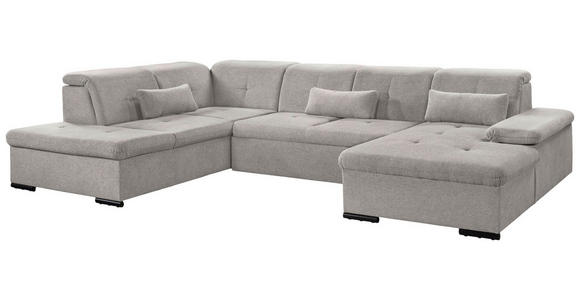 WOHNLANDSCHAFT Taupe Chenille  - Taupe/Grau, KONVENTIONELL, Kunststoff/Textil (188/340/240cm) - Carryhome