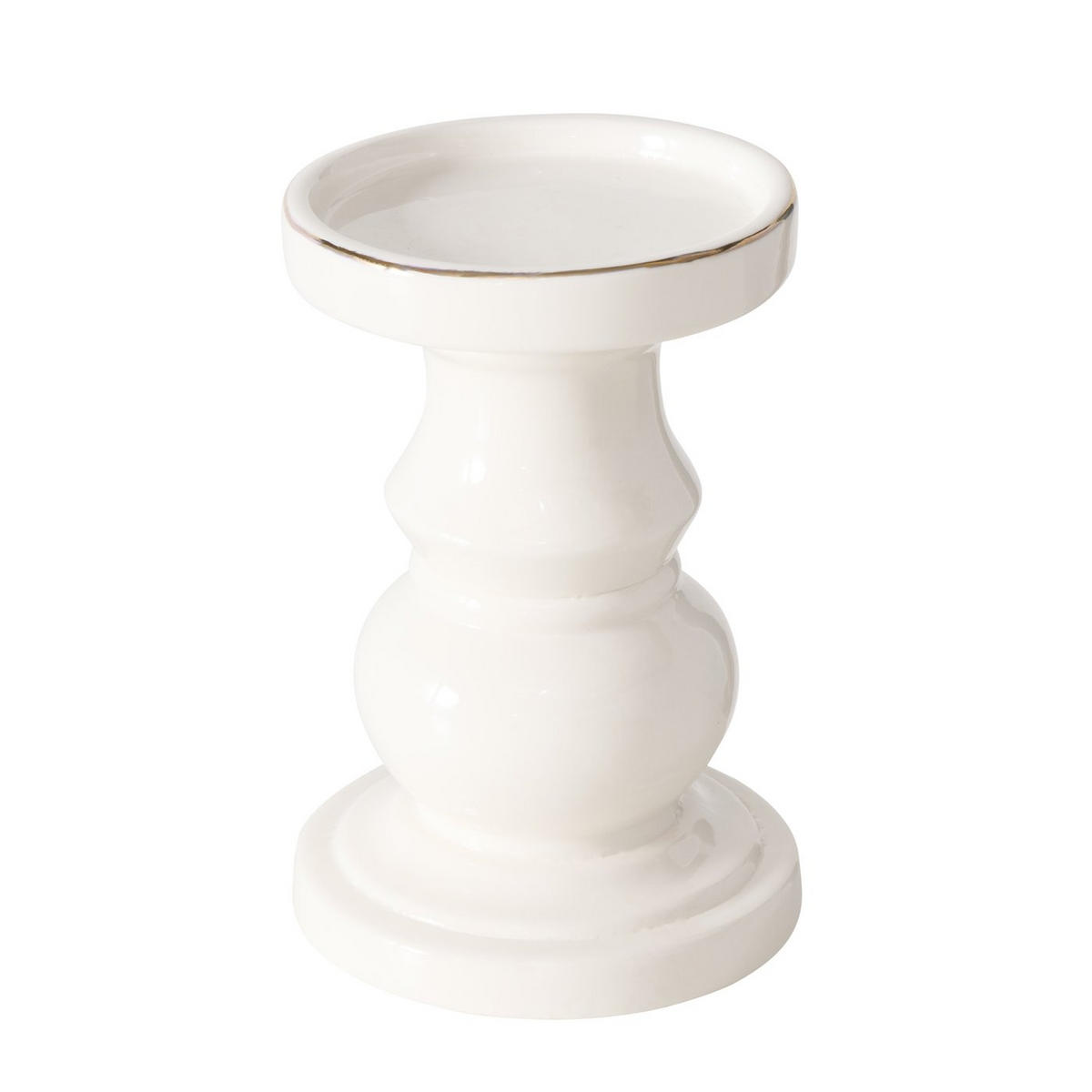 LJUSSTAKE  - vit, Klassisk, keramik (10/15cm)