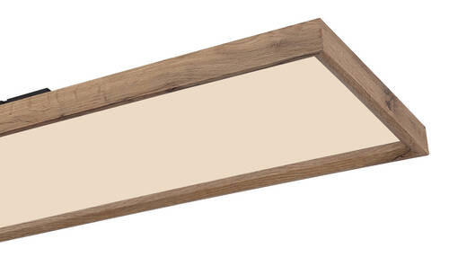 Thumbnail - Globo Led-Deckenleuchte, Natur, Opal, Weiß, Metall, Kunststoff, Holzwerkstoff, Holzoptik,Holzoptik, 30x8.5x120 cm, Stufe...