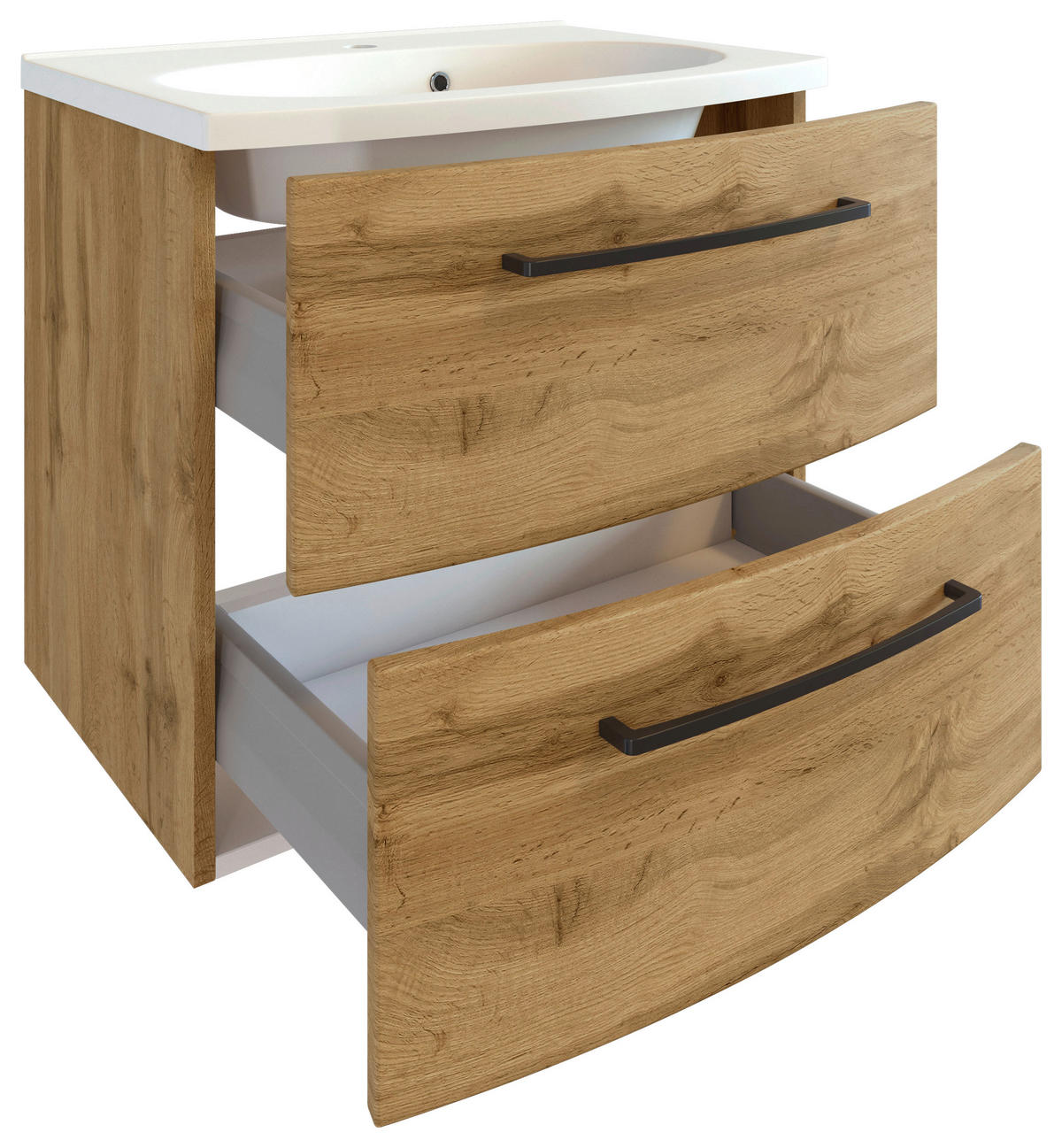 SKŘÍŇKA S UMYVADLEM, 60 cm - bílá/černá, Moderní, kov/kompozitní dřevo (60cm) - Held