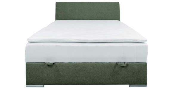 BOXBETT 90/200 cm in Grün - Chromfarben/Grün, KONVENTIONELL, Kunststoff/Textil (90/200cm) - Carryhome