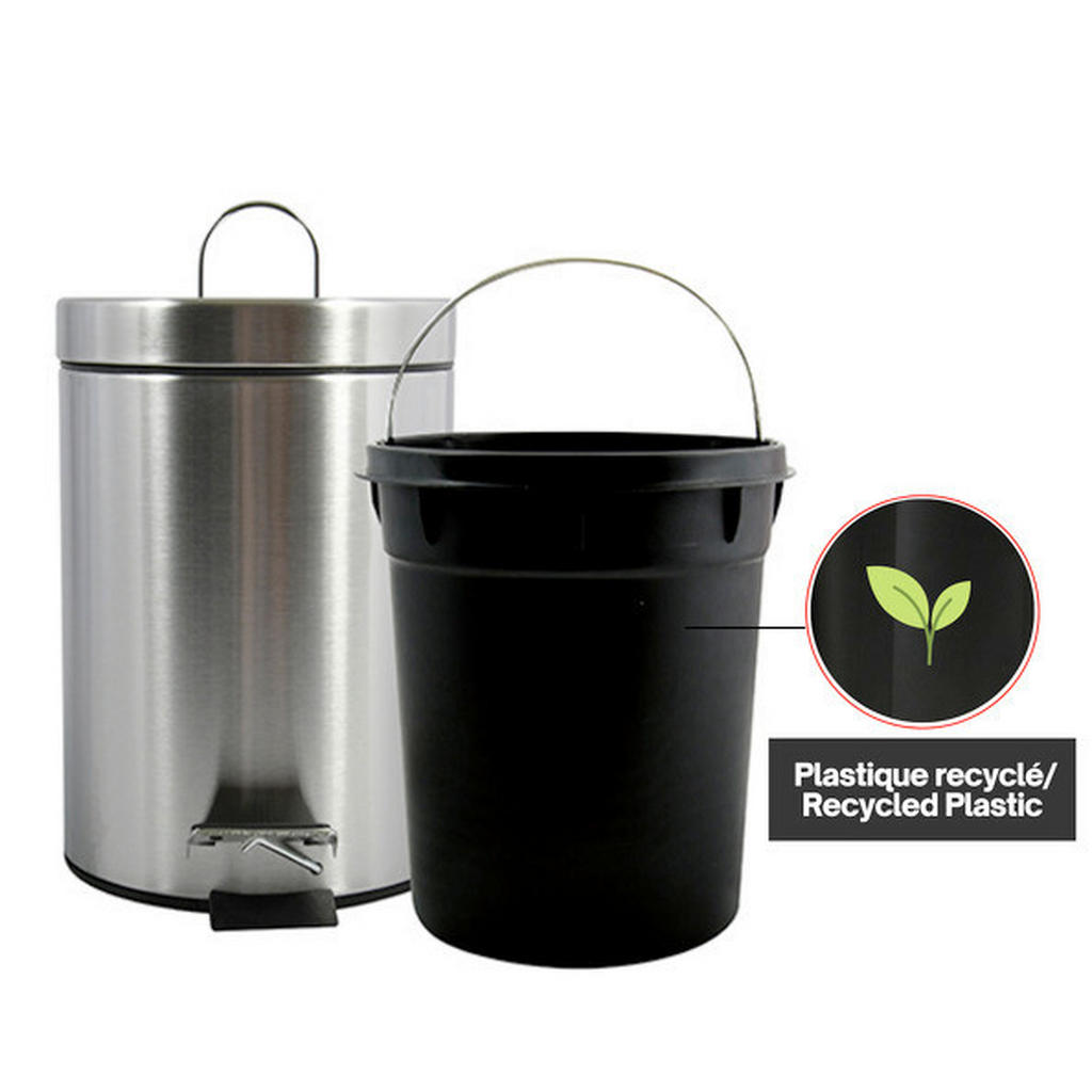 Treteimer Unis 3l Silberfarben Metall DxH: 17x25 cm