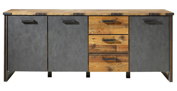 SIDEBOARD 207/88/42 cm - Anthrazit/Grau, KONVENTIONELL, Holzwerkstoff/Kunststoff (207/88/42cm) - Hom`in