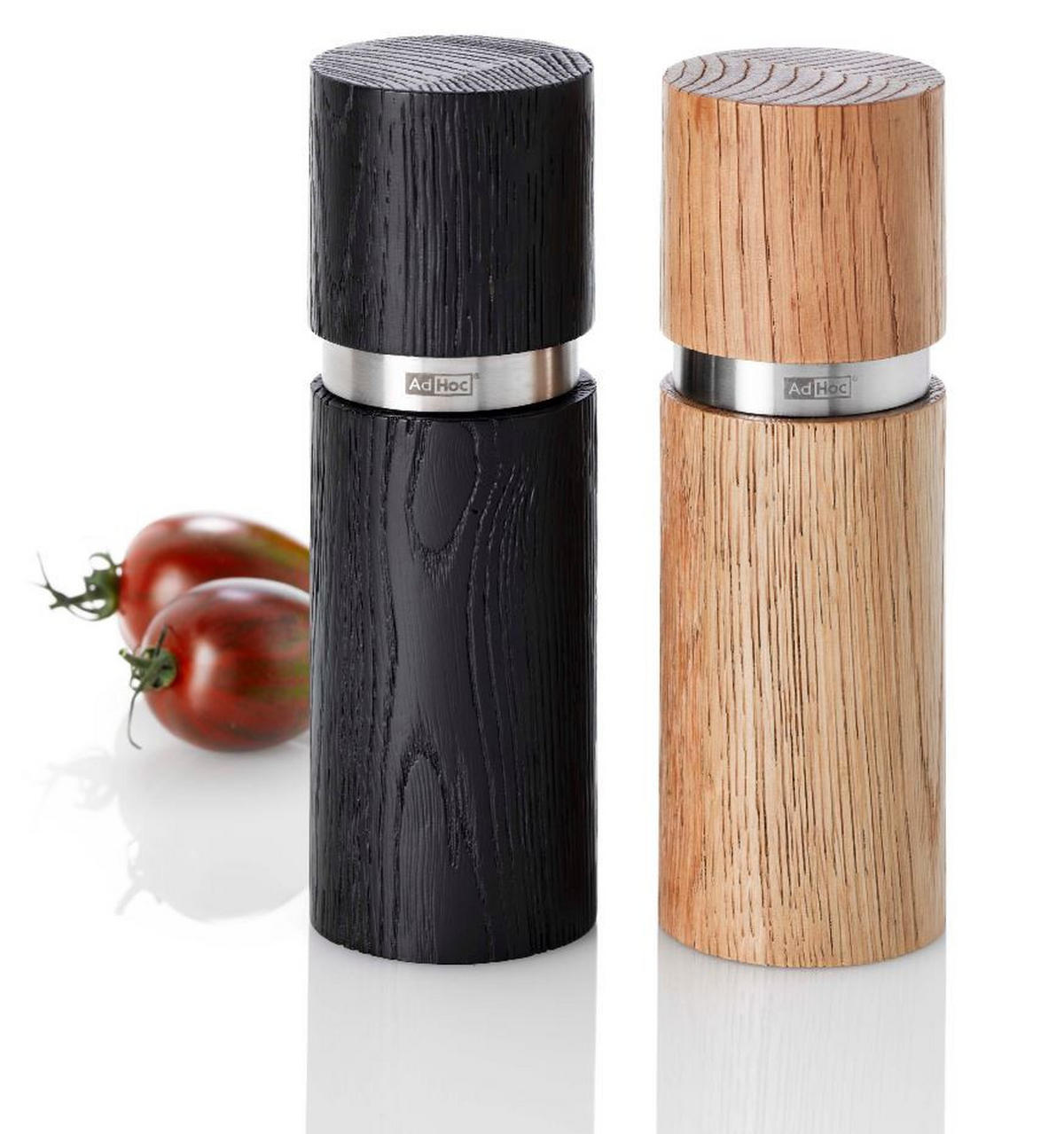 Pfeffer- & Salzmühlen Set TEXTURA  - Eschefarben/Schwarz, Basics, Holz/Keramik (5/15cm) - AdHoc
