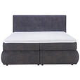 BOXSPRINGBETT 180/200 cm  in Dunkelgrau  - Dunkelgrau/Schwarz, KONVENTIONELL, Kunststoff/Textil (180/200cm) - Voleo