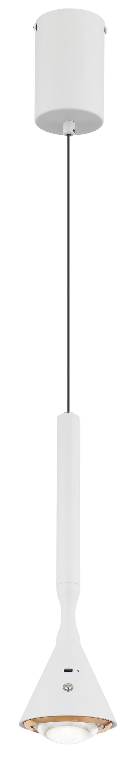 LED-HÄNGELEUCHTE 99/210 cm  - Weiß, Design, Kunststoff/Metall (99/210cm) - Globo