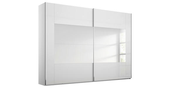SCHWEBETÜRENSCHRANK  in Weiß  - Chromfarben/Weiß, Design, Glas/Holzwerkstoff (316/236/68cm) - Xora