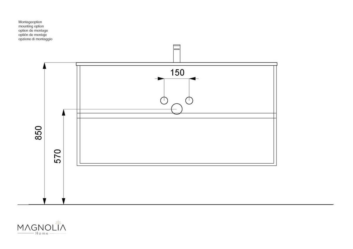 BADEZIMMER 2-teilig  in 120 cm  - Graphitfarben/Weiß, Basics, Holzwerkstoff/Stein (120cm) - MID.YOU