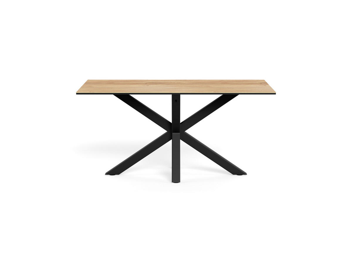 ESSTISCH in Metall, Glas, Keramik 160/90/75,5 cm  - Eichefarben/Schwarz, MODERN, Glas/Keramik (160/90/75,5cm) - MID.YOU