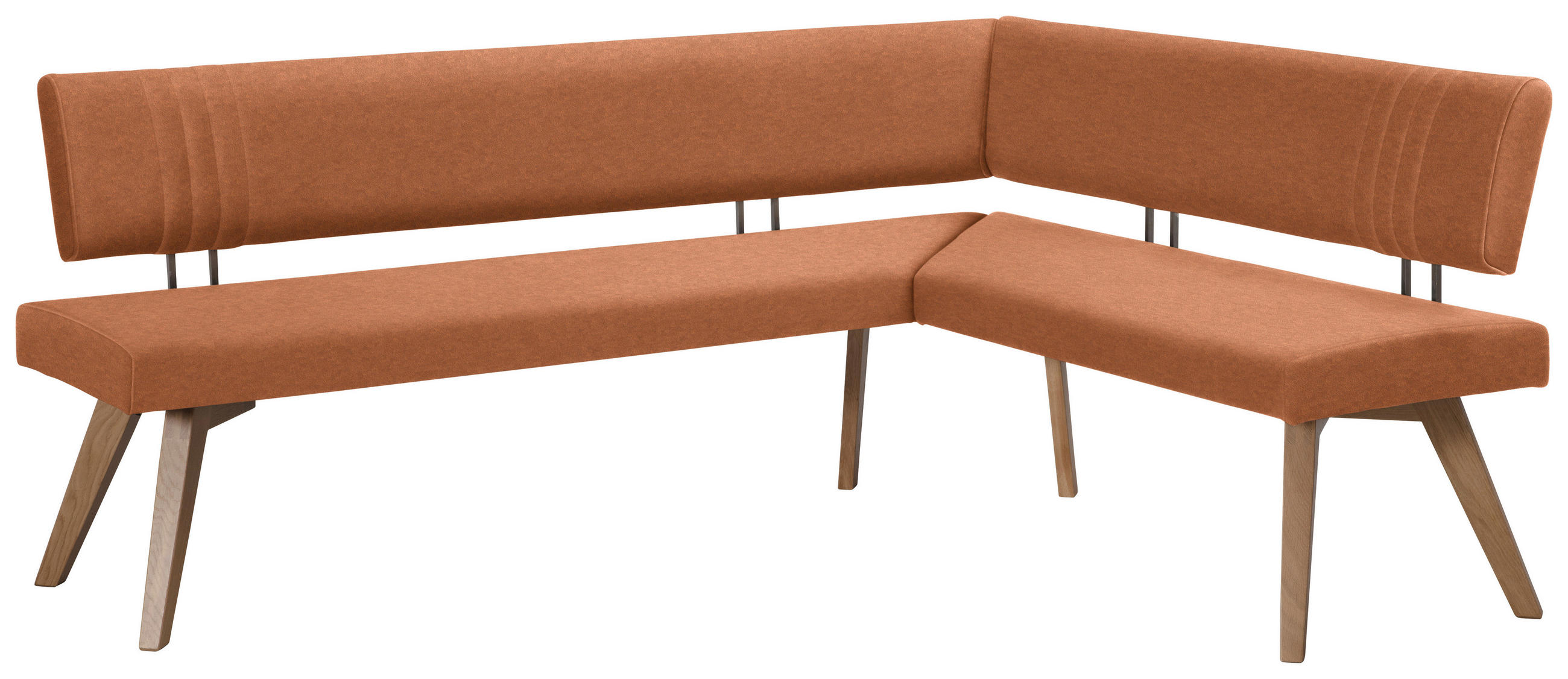 ECKBANK in Holz, Textil Cognac, Wildeiche  - Wildeiche/Eichefarben, Design, Holz/Textil (190/160cm) - Venda
