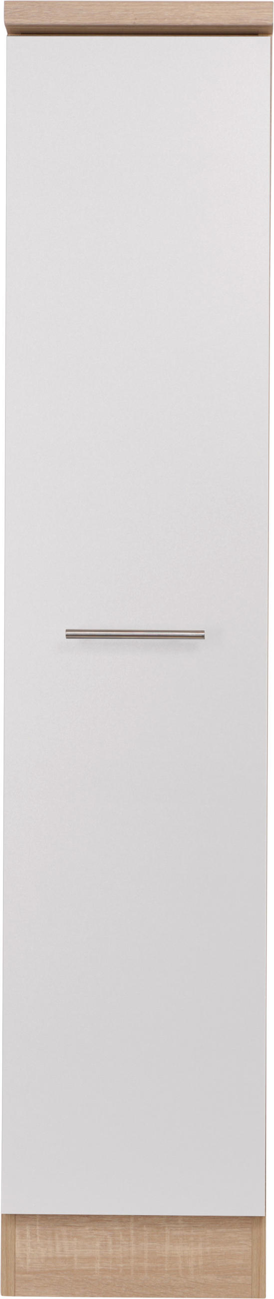 APOTHEKERSCHRANK 30/144,8/60 cm  in Weiß, Eichefarben  - Eichefarben/Silberfarben, Basics, Holzwerkstoff/Metall (30/144,8/60cm) - Respekta