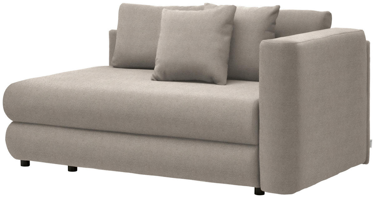 RÉCAMIERE in Flachgewebe Beige  - Beige/Schwarz, Design, Kunststoff/Textil (171/71-88/93cm) - Cantus