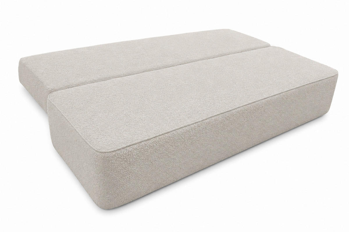 SCHLAFSOFA FREDO Bouclé Beige  inkl.  - Beige/Schwarz, Design, Kunststoff/Textil (212/93/100cm) - MID.YOU