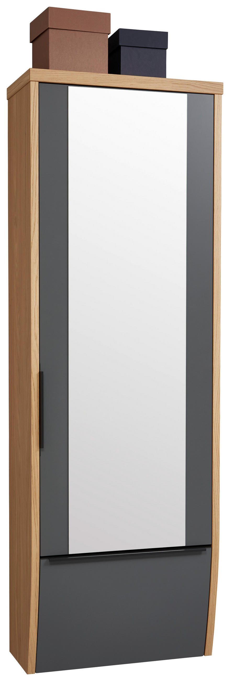 GARDEROBENSCHRANK 64/187/31 cm - Eiche Bianco/Anthrazit, Design, Glas/Holzwerkstoff (64/187/31cm) - Dieter Knoll