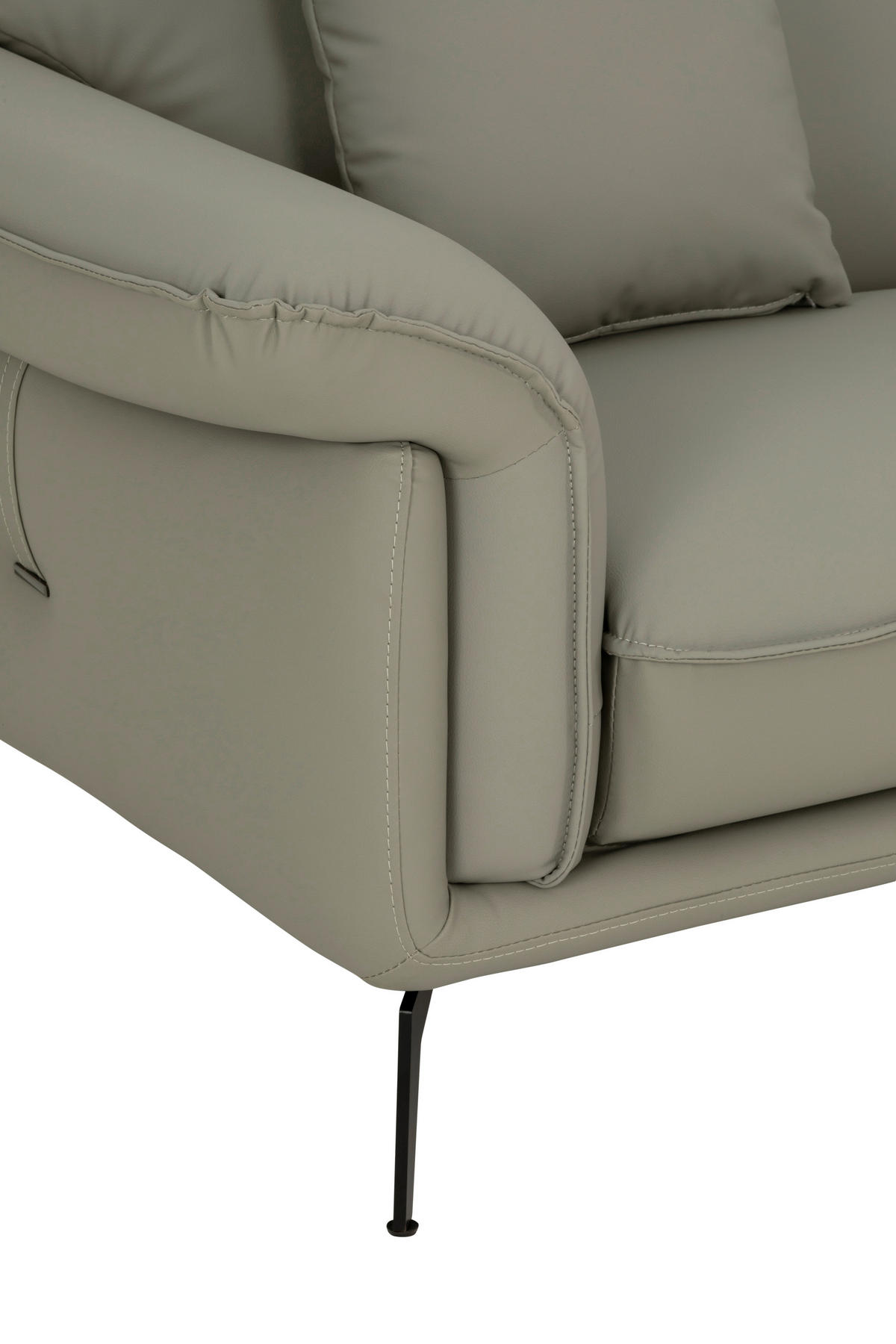 3-SITZER-SOFA inkl. Hocker Lederlook Taupe  - Taupe/Schwarz, Design, Textil/Metall (289/84/92cm) - MID.YOU