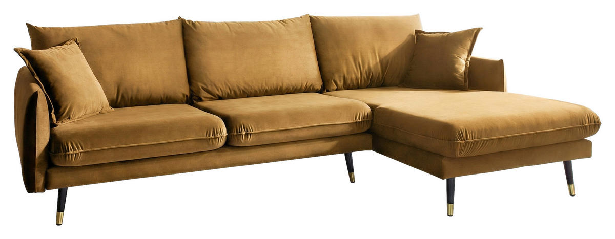 ECKSOFA Eckteil  ROSSANA-2S.REC Senfgelb  - Senfgelb, MODERN, Holz/Textil (258/160cm) - MID.YOU