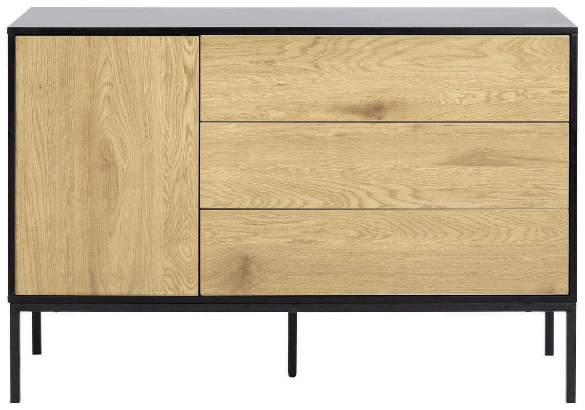 BYRÅ 120/82/40 cm  - skogsek/svart, Modern, metall/trämaterial (120/82/40cm) - Best Price