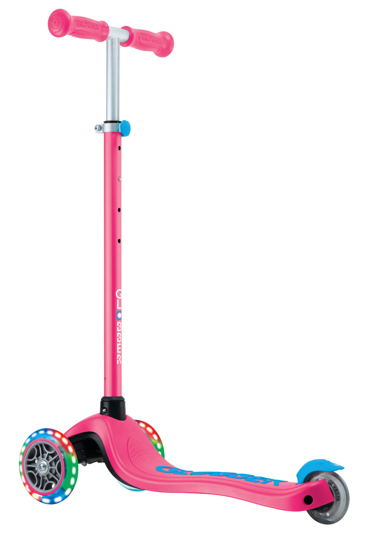 KINDERSCOOTER PRIMO PLUS LIGHTS  - Fuchsia, Basics, Kunststoff (57.5/28/82,5cm) - GLOBBER