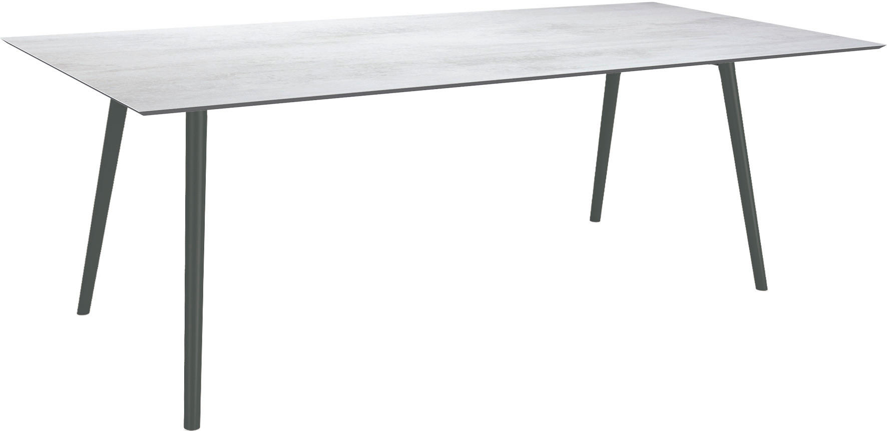 GARTENTISCH Kunststoff Hellgrau rechteckig  - Hellgrau/Schwarz, MODERN, Kunststoff/Metall (220/100/75cm) - Stern