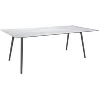 GARTENTISCH Kunststoff Hellgrau rechteckig  - Hellgrau/Schwarz, MODERN, Kunststoff/Metall (220/100/75cm) - Stern