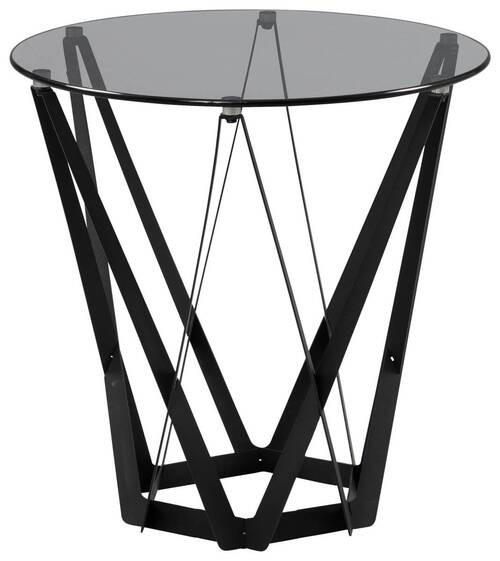 BEISTELLTISCH 50/50/50 cm Grau rund  - Schwarz/Grau, Basics, Glas/Metall (50/50/50cm)