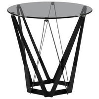 BEISTELLTISCH 50/50/50 cm Grau rund  - Schwarz/Grau, Basics, Glas/Metall (50/50/50cm)