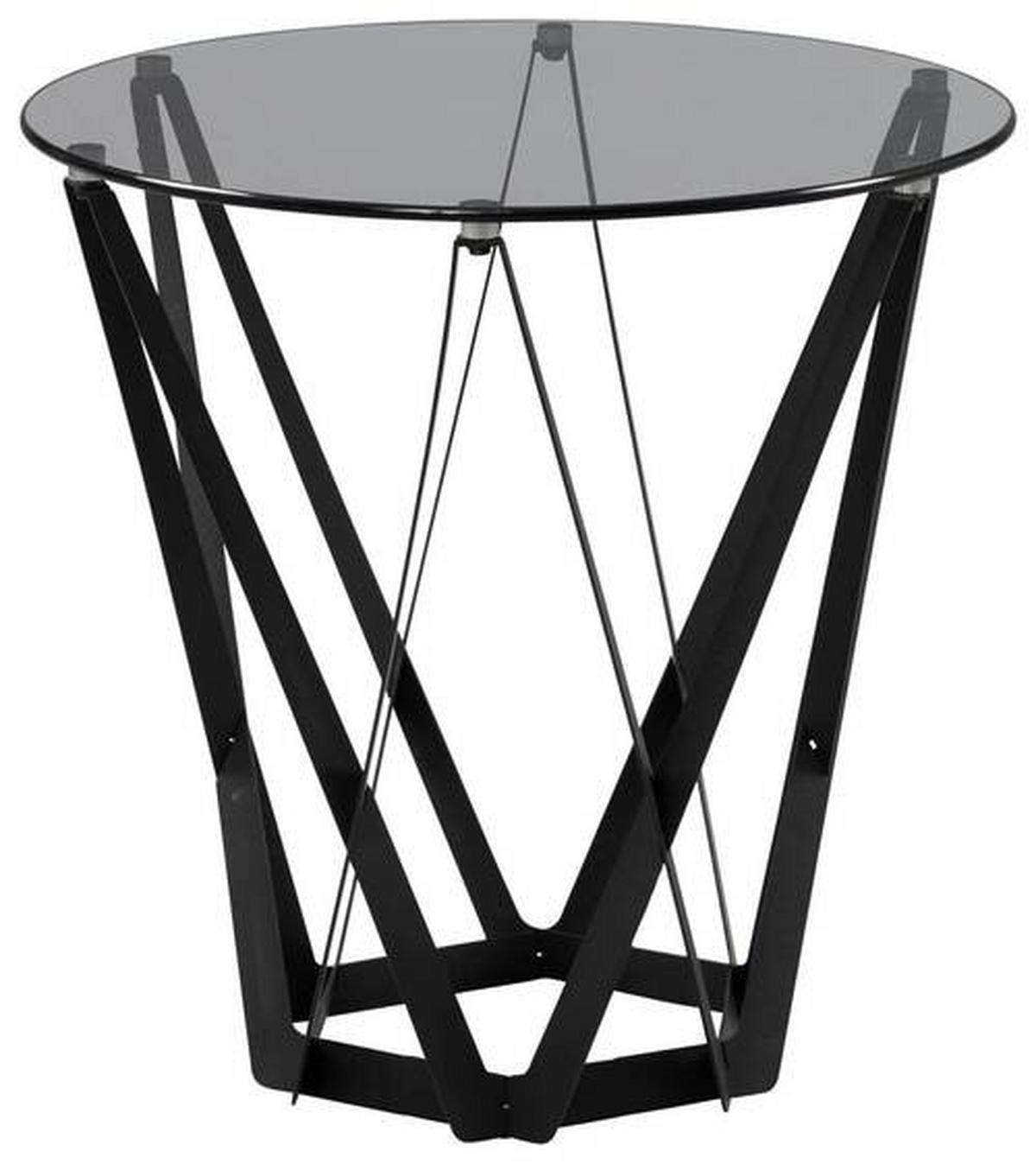 BEISTELLTISCH 50/50/50 cm Grau rund  - Schwarz/Grau, Basics, Glas/Metall (50/50/50cm)