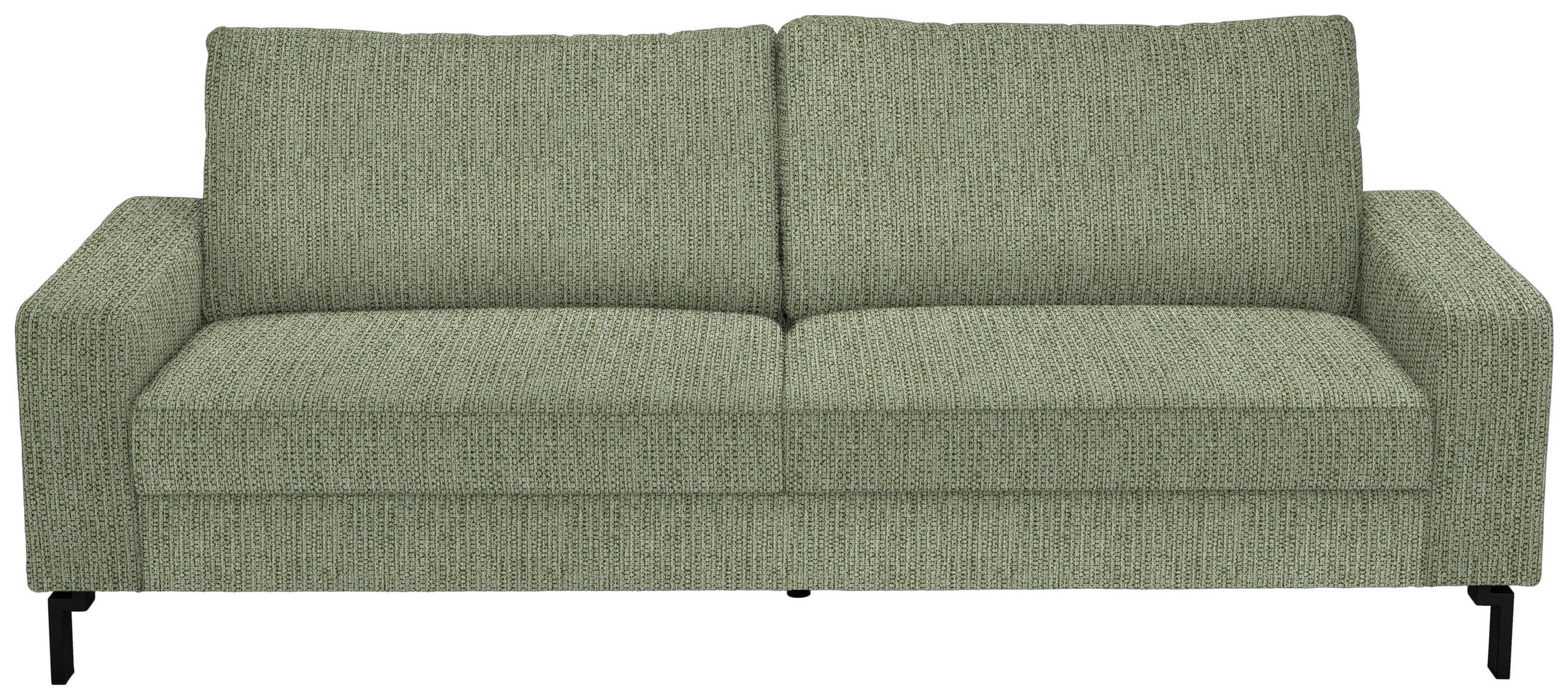 3-SITZER-SOFA in Flachgewebe Olivgrün  - Schwarz/Olivgrün, Design, Textil/Metall (218/86/97cm) - Hom`in