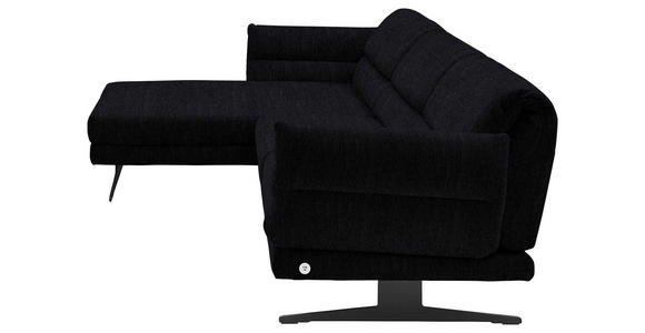ECKSOFA  in Flachgewebe Schwarz  176-217/279-327 cm  - Schwarz, Design, Textil/Metall (176-217/279-327cm) - Dieter Knoll