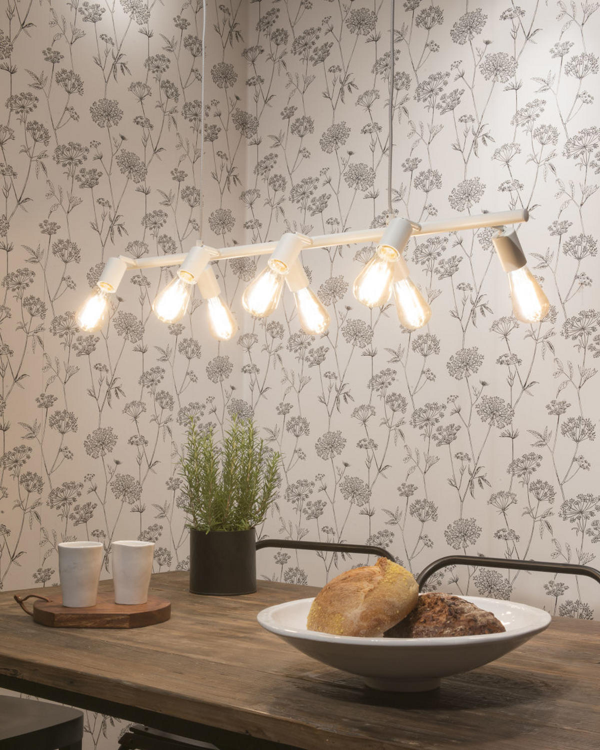 HÄNGELEUCHTE 105/28/28-175 cm  - Weiß, Design, Metall (105/28/28-175cm) - It's about Romi