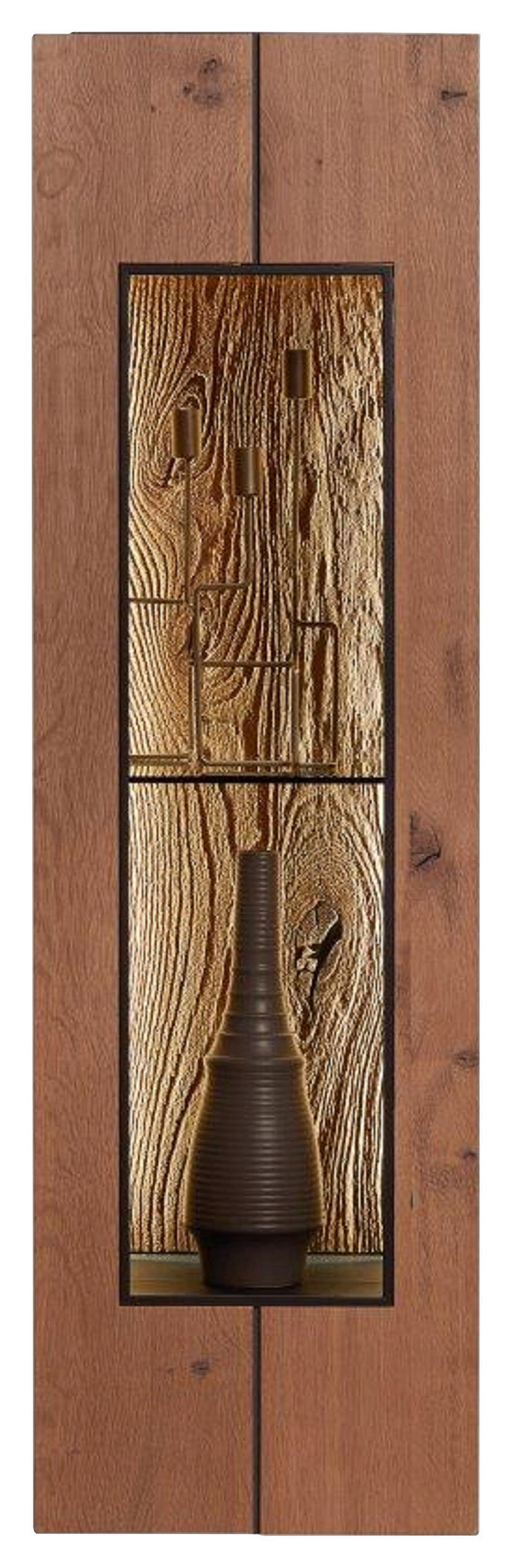 HÄNGEELEMENT in Anthrazit, Eichefarben   - Eichefarben/Anthrazit, KONVENTIONELL, Glas/Holz (36/121/36cm) - Schöner Wohnen