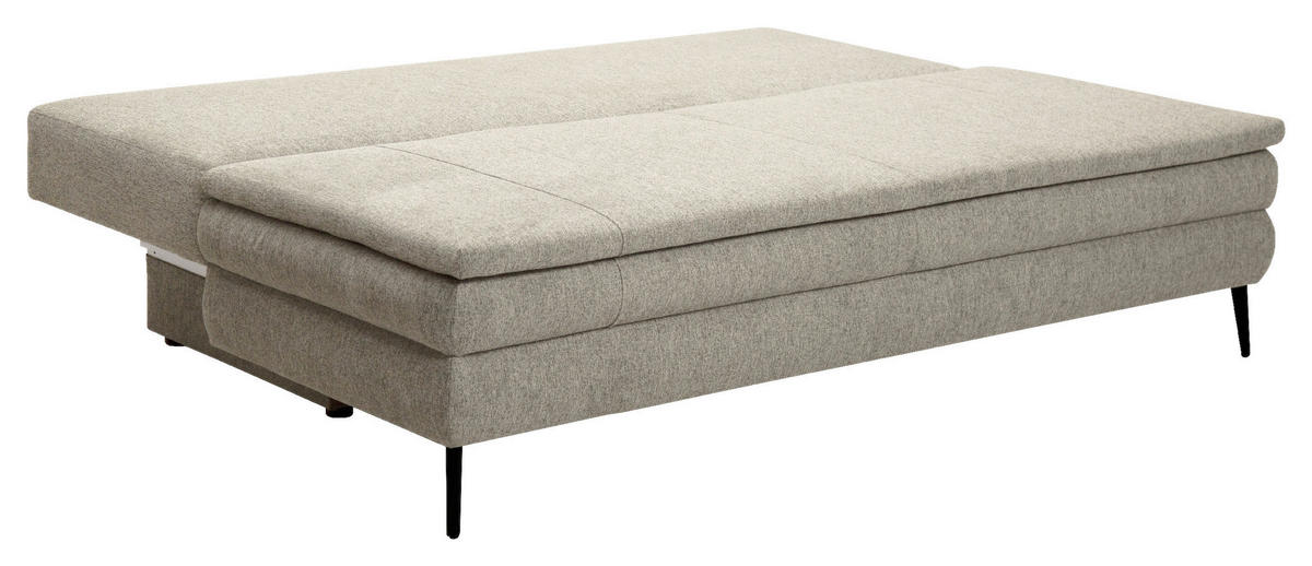 SCHLAFSOFA in Textil Beige  - Beige/Schwarz, Design, Kunststoff/Textil (200/90/100cm) - Venda