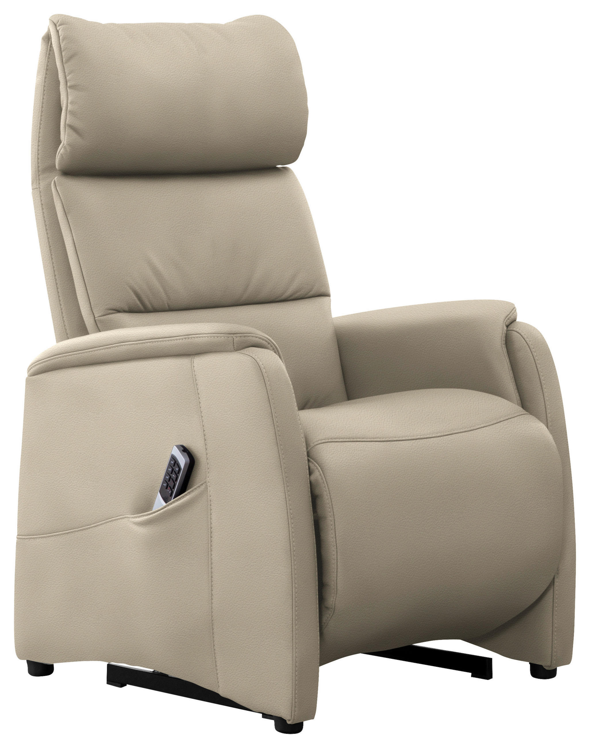 FERNSEHSESSEL in Creme  - Creme/Schwarz, KONVENTIONELL, Leder/Kunststoff (69/109/83cm) - Cantus