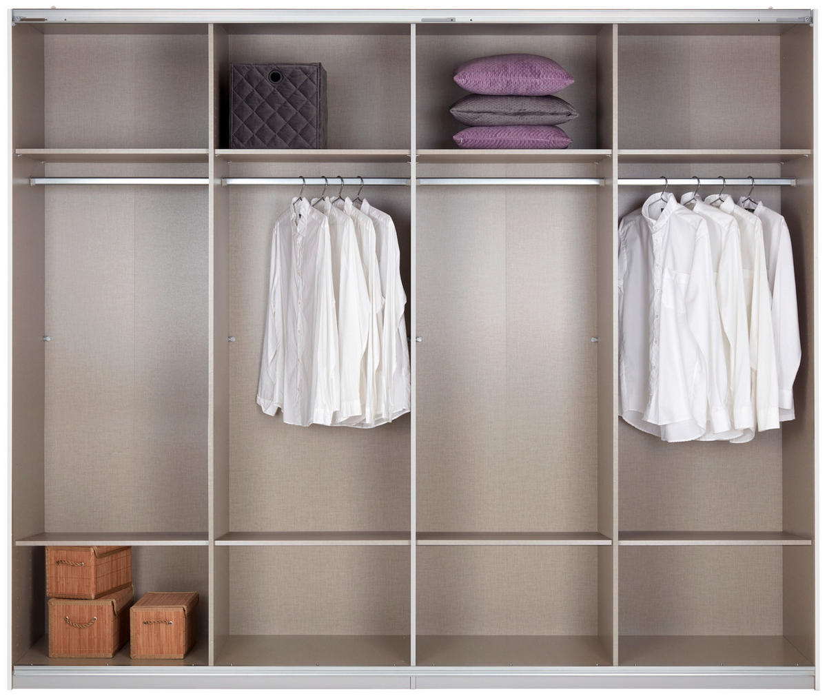 SCHIEBETÜRENSCHRANK 271/211/62 cm 4-türig Eiche Artisan  - Eiche Artisan/Grau, MODERN, Holzwerkstoff/Metall (271/211/62cm) - Luca Bessoni