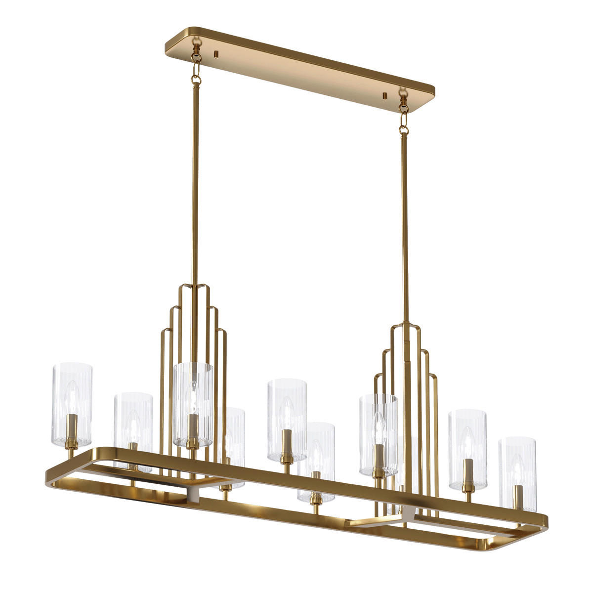LUSTER, 113.7/55.8/32.5 cm  - mosadzná, Konventionell, kov/sklo (113.7/55.8/32.5cm) - Elstead Lighting