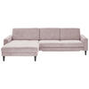 ECKSOFA in Cord Altrosa  - Schwarz/Altrosa, Modern, Textil/Metall (177/302cm) - Beldomo Style