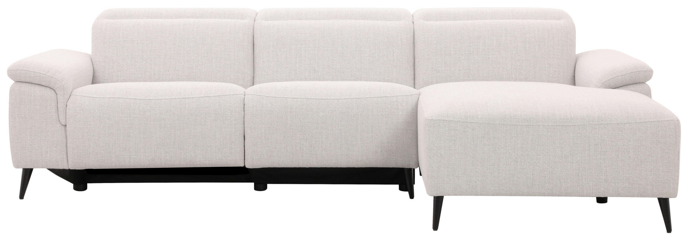 ECKSOFA inkl. Funktionen Hellgrau Leinenoptik  - Schwarzchrom/Hellgrau, Design, Holz/Kunststoff (270/75/171cm) - Xora